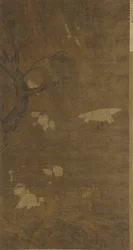 Vögel, Weidenbaum und Blumen, Ming-Dynastie, 15.-16. Jahrhundert